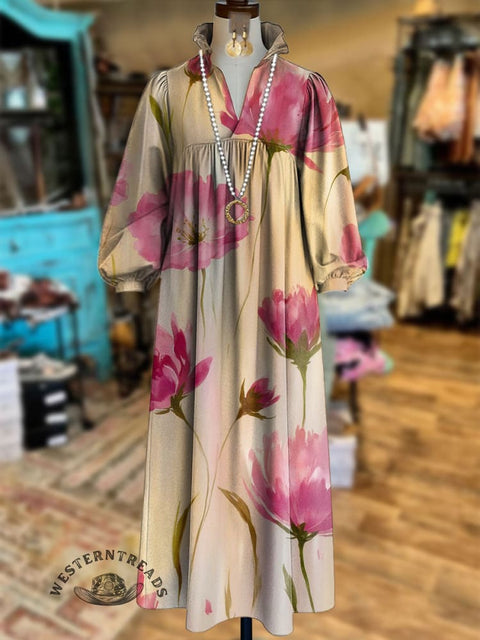 Women's Floral Print Cotton Dress