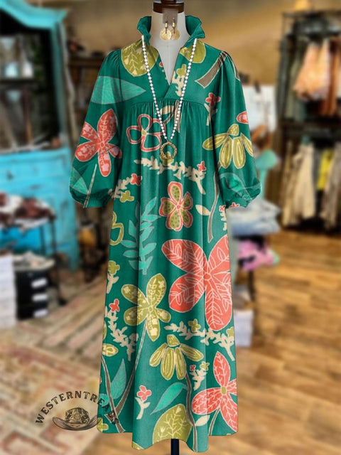 Women's Floral Print Cotton Dress