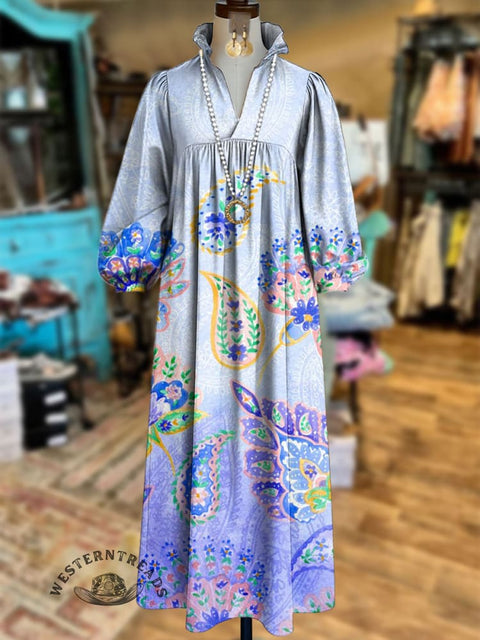 Women's Paisley Print Cotton Dress