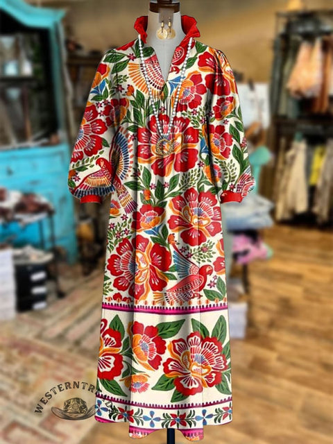 Women's Floral Print Cotton Dress
