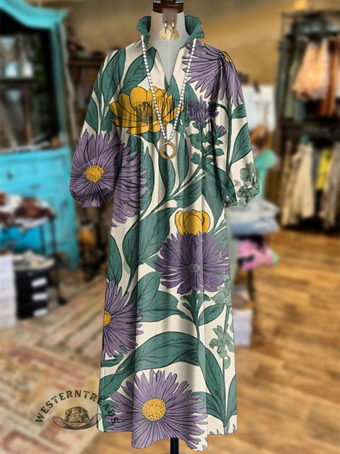 Women's Floral Print Cotton Dress