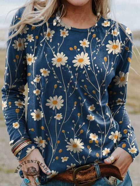Women's Floral Print Casual T Shirt
