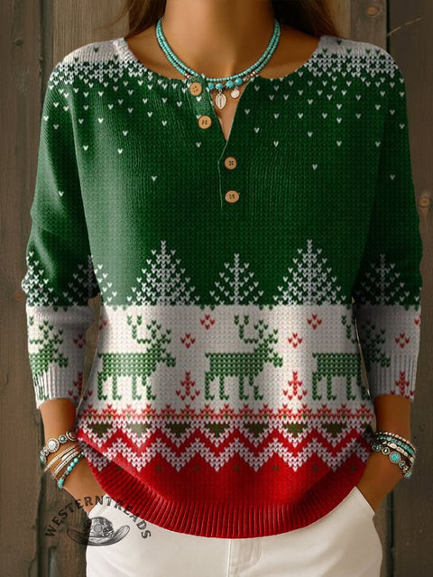 Christmas Print Sweater