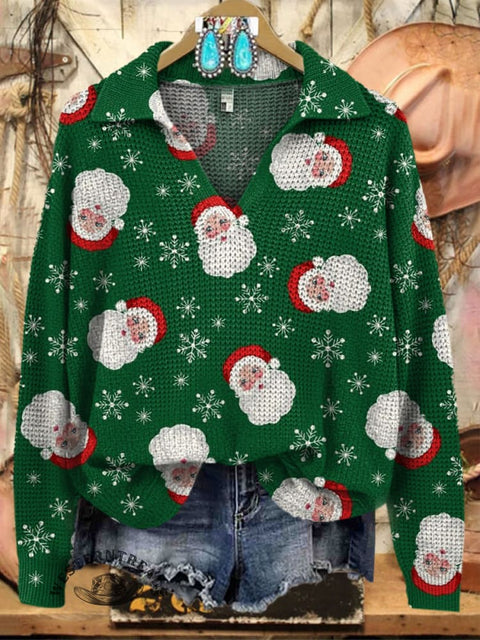 Women's Santa Claus Printed Casual Sweater
