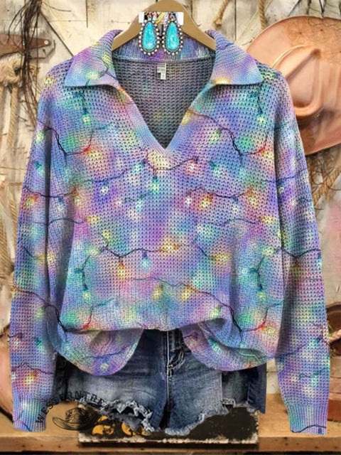 Women's Christmas Lanterns Printed Casual Sweater