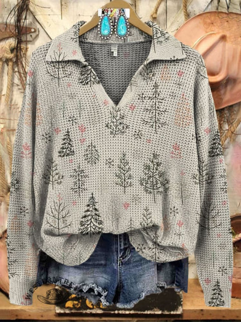 Women's Christmas Tree Printed Casual Sweater