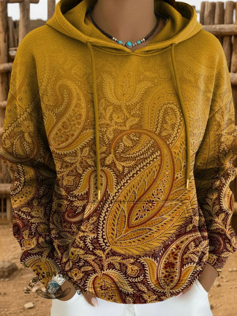 Paisley Art Print Casual Hoodie