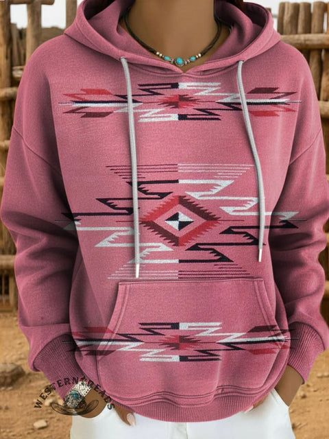 Aztec Art Print Casual Hoodie
