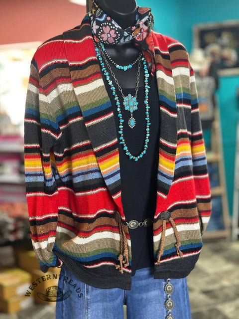 Western Striped Cardigan Sweater