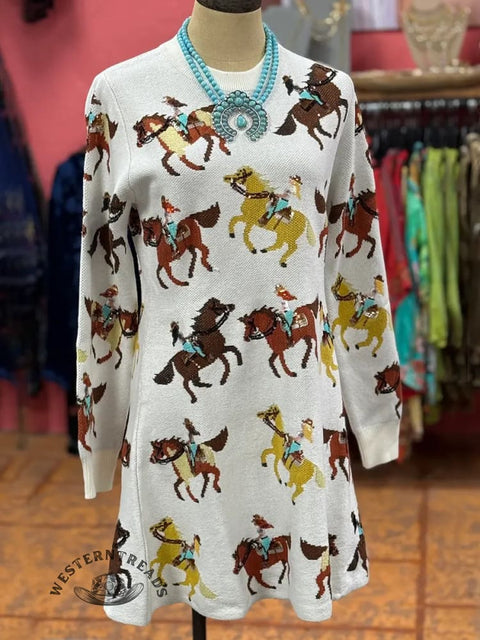 Women's Western Cowboy Cotton Knitted Dress