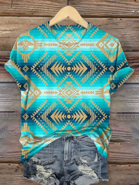 Geometric Pattern Art Graffiti Women's Print T-shirt