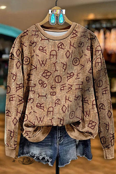 Retro Western Special Pictogram Symbol Sweatshirt