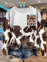 Vintage Print Casual Sweatshirt