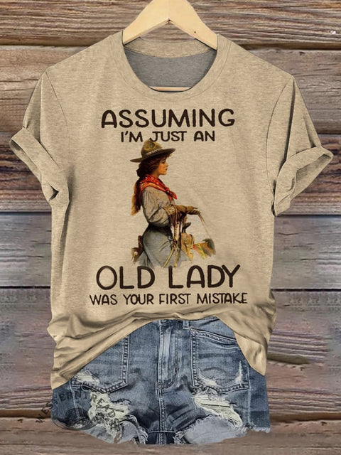 Assuming I'm Just an Old Lady Printed Women's Short Sleeve T-Shirt