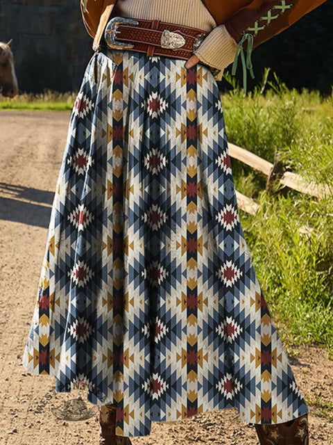 Women's Aztec Printed Casual Skirt