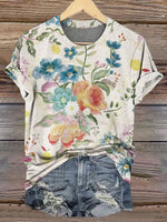 Women's Retro Floral Print Casual Top