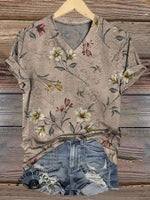 🔥Hot Sale🔥Women's Retro Floral Print Casual Top