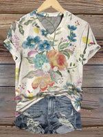 Women's Retro Floral Print Casual Top