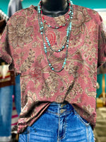 🔥Hot Sale🔥Women's Vintage Floral Print Casual Top