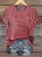 Heart pattern print short sleeve T-shirt