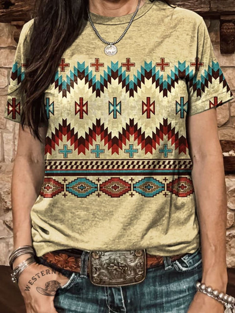Aztec Print Casual T-shirt