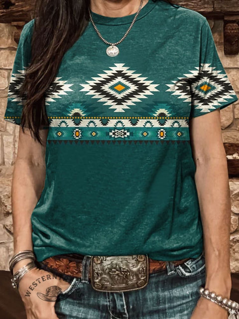 Aztec Print Casual T-shirt