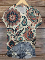 Paisley Floral Print Casual Top