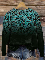 Limited time offer ✨Western Art Print Casual Short Sleeve Top