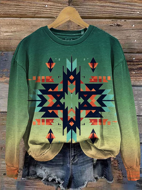 Aztec Prints Casual Cotton Sweatshirt