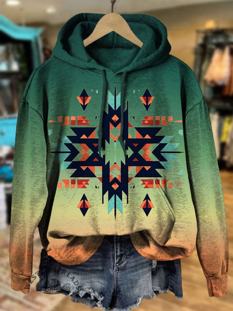 Aztec Prints Cotton Casual Hoodie Sweatshirt