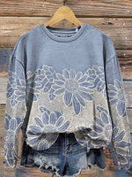 Vintage Floral Print Casual T-shirt