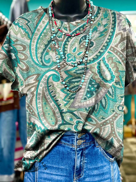 Paisley Print Casual T-shirt