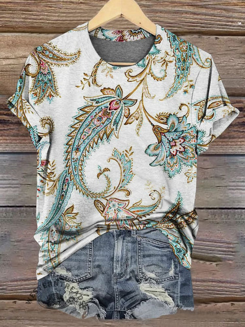 Paisley Printed Casual T-shirt