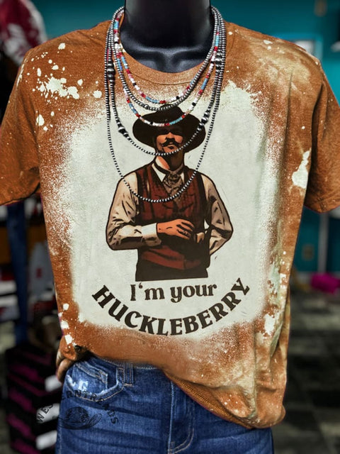 Western Print Bleach Tee