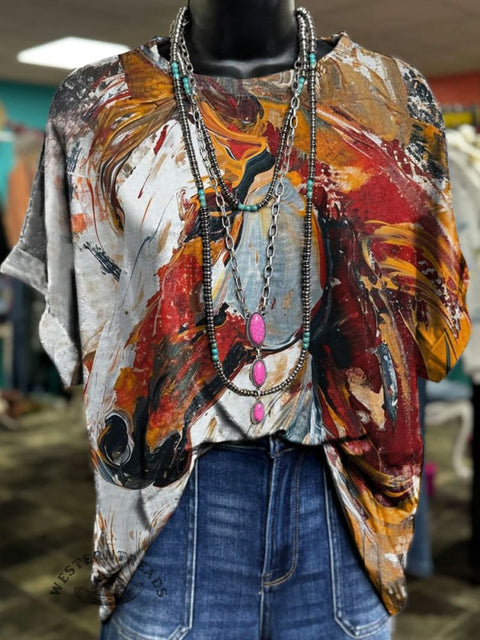 Horse Print Casual T-shirt