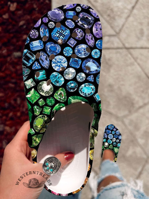 Diamond Print Casual Hole Slippers