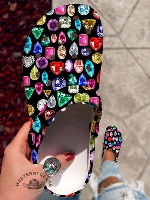 Diamond Print Casual Hole Slippers