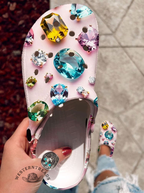 Diamond Print Casual Hole Slippers