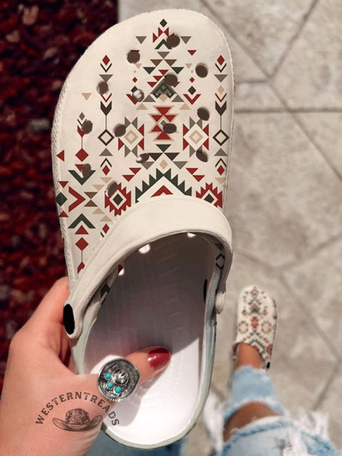 Aztec Casual Holey Clogs