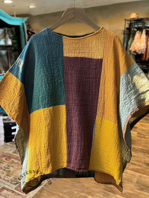 Abstract Art Prints Casual Cotton And Linen Shirt