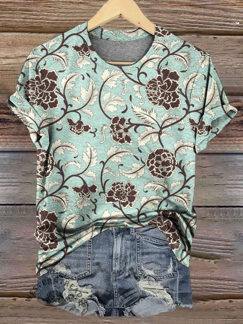 Floral Print Casual T-shirt