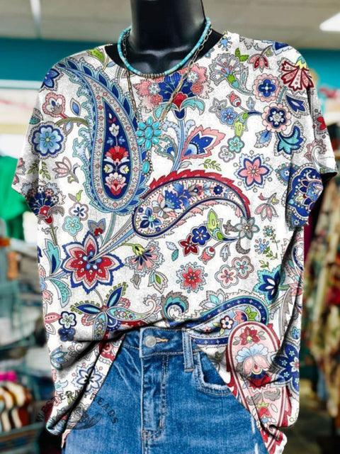 Women's Paisley Print Casual Top