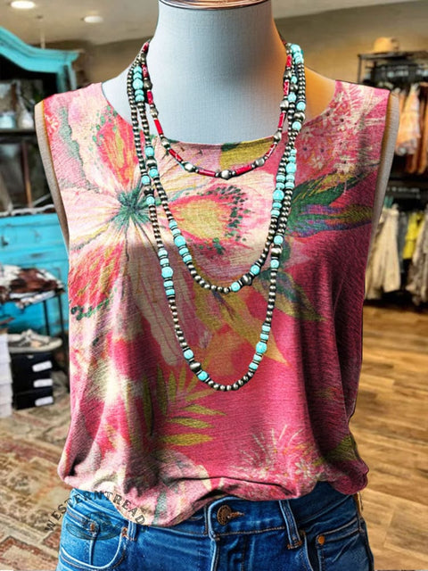 Women's Paisley Print Casual Tank Top