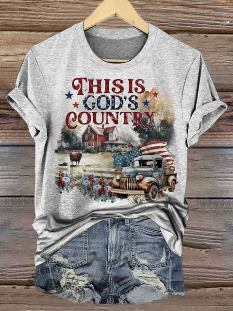 This Is God's Country Print T-shirt