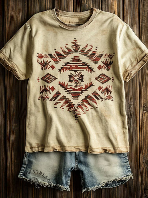 Southwest Aztec Print Casual T-shirt