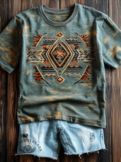 Aztec Art Print Casual T-shirt