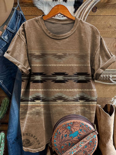 Aztec Art Print Casual T-shirt