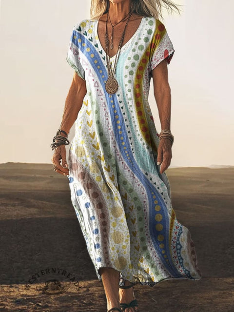 Abstract Art Printed Casual Dress