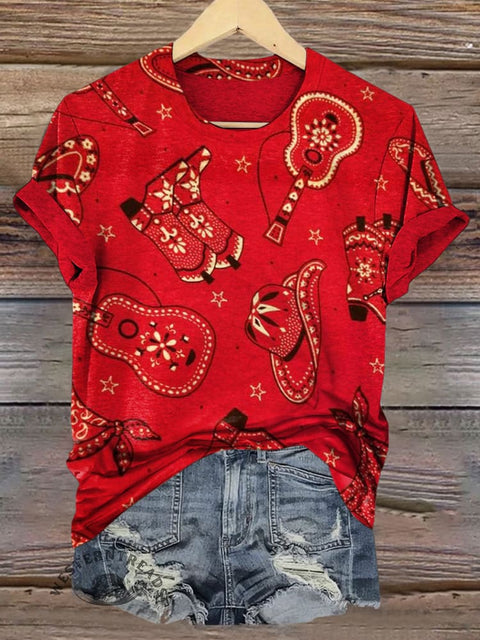 Wild West Print Casual T-shirt