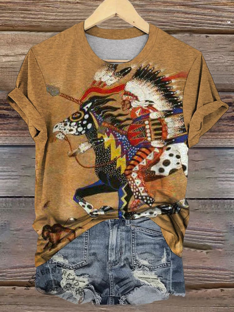 Tribal Art Print Casual T-shirt